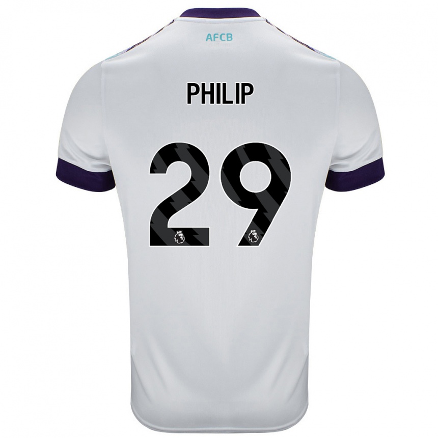 Kinder Fußball Philip Billing #29 Weiß Grün Lila Auswärtstrikot Trikot 2024/25 T-Shirt Luxemburg