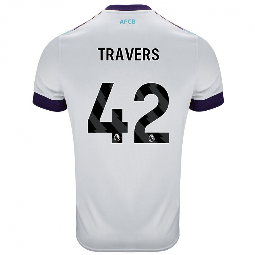 Kinder Fußball Mark Travers #42 Weiß Grün Lila Auswärtstrikot Trikot 2024/25 T-Shirt Luxemburg