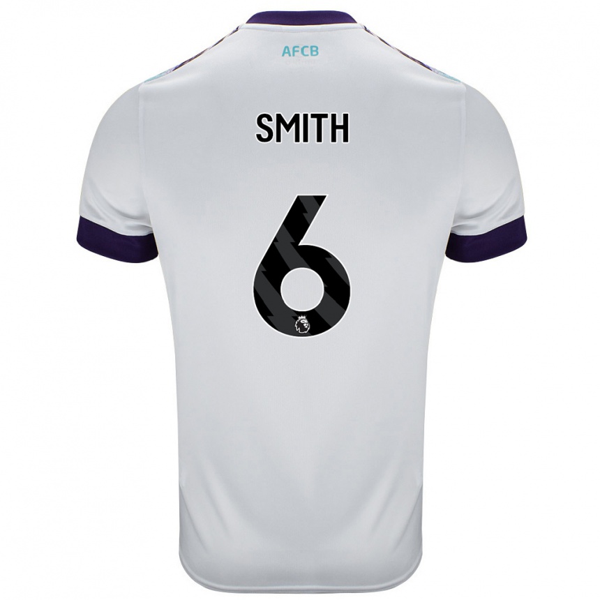 Kinder Fußball Maisy Smith #6 Weiß Grün Lila Auswärtstrikot Trikot 2024/25 T-Shirt Luxemburg