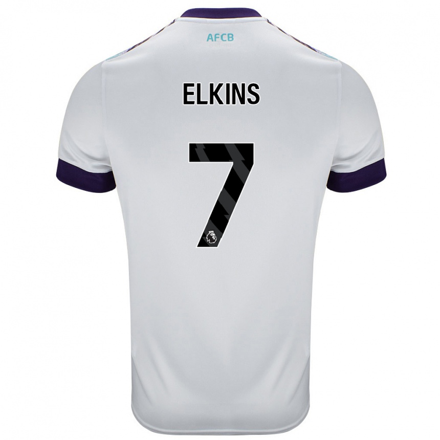 Kinder Fußball Elle Elkins #7 Weiß Grün Lila Auswärtstrikot Trikot 2024/25 T-Shirt Luxemburg