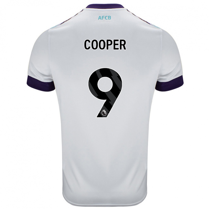 Kinder Fußball Lucy Cooper #9 Weiß Grün Lila Auswärtstrikot Trikot 2024/25 T-Shirt Luxemburg