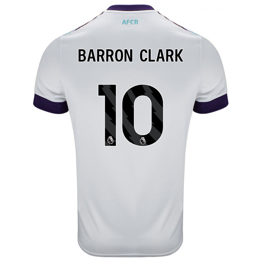 Kinder Fußball Molly Barron-Clark #10 Weiß Grün Lila Auswärtstrikot Trikot 2024/25 T-Shirt Luxemburg