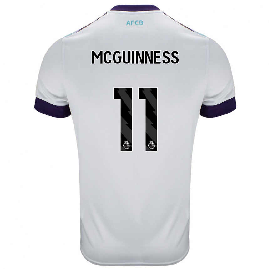 Kinder Fußball Gemma Mcguinness #11 Weiß Grün Lila Auswärtstrikot Trikot 2024/25 T-Shirt Luxemburg