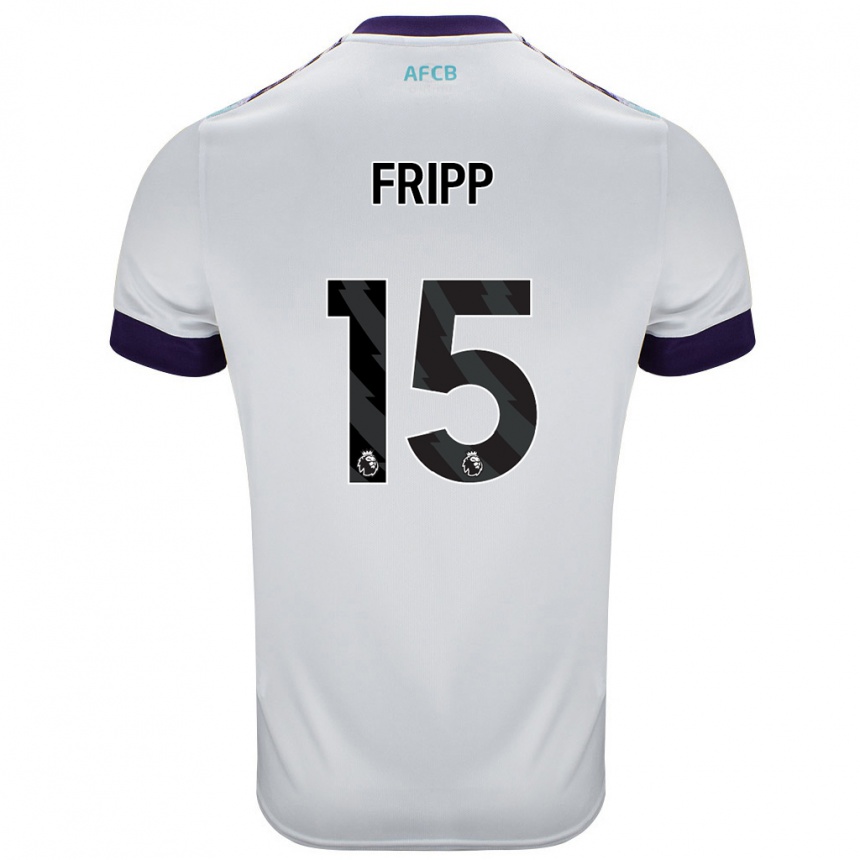 Kinder Fußball Kelly Fripp #15 Weiß Grün Lila Auswärtstrikot Trikot 2024/25 T-Shirt Luxemburg