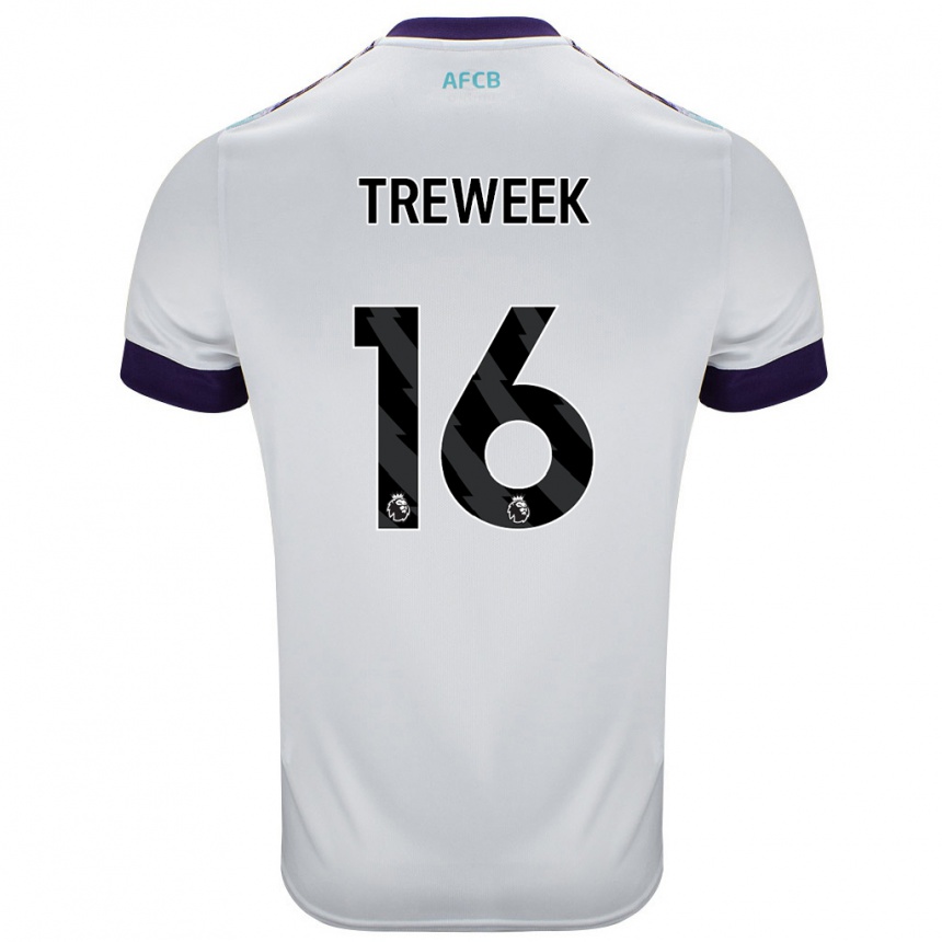 Kinder Fußball Jess Treweek #16 Weiß Grün Lila Auswärtstrikot Trikot 2024/25 T-Shirt Luxemburg