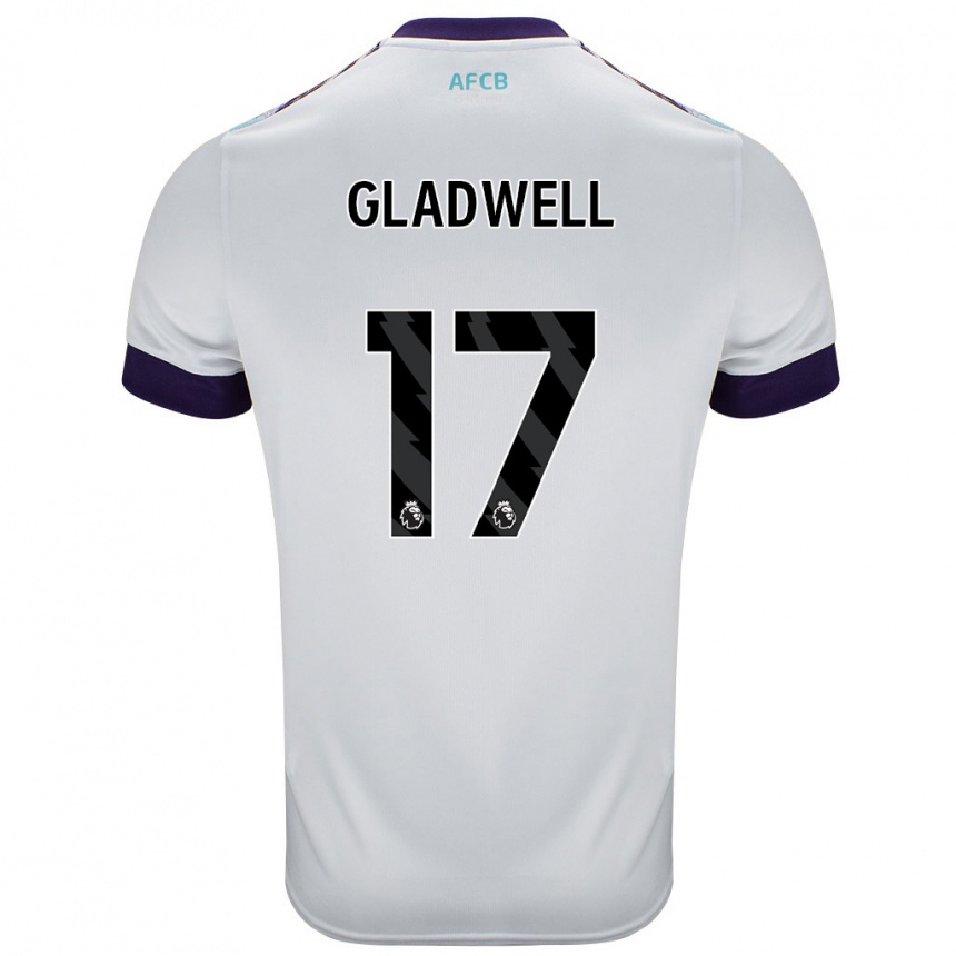 Kinder Fußball Molly Gladwell #17 Weiß Grün Lila Auswärtstrikot Trikot 2024/25 T-Shirt Luxemburg