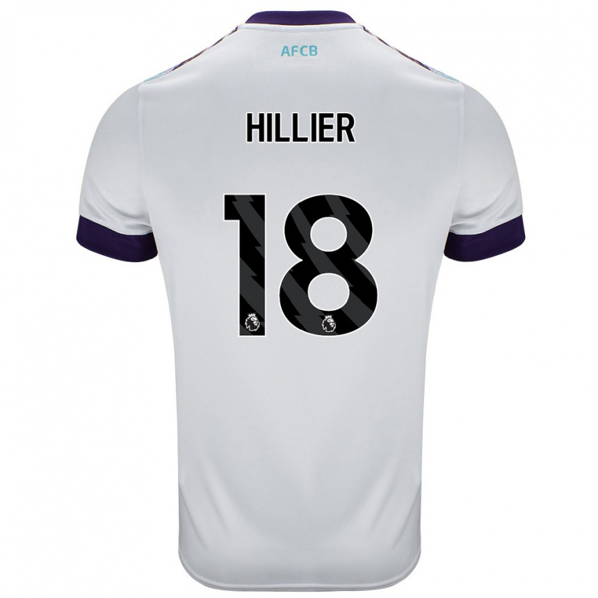 Kinder Fußball Gemma Hillier #18 Weiß Grün Lila Auswärtstrikot Trikot 2024/25 T-Shirt Luxemburg