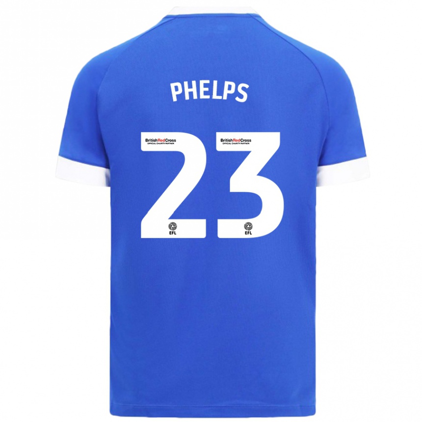 Herren Fußball Anna Phelps #23 Himmelblau Heimtrikot Trikot 2024/25 T-Shirt Luxemburg