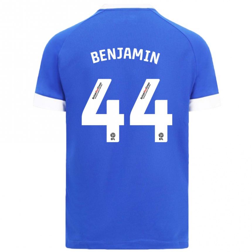 Herren Fußball Xavier Benjamin #44 Himmelblau Heimtrikot Trikot 2024/25 T-Shirt Luxemburg