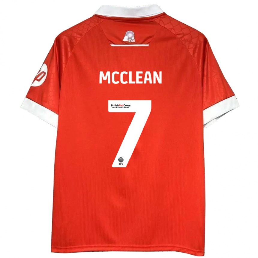 Herren Fußball James Mcclean #7 Rot Weiß Heimtrikot Trikot 2024/25 T-Shirt Luxemburg