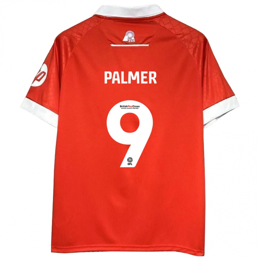 Herren Fußball Ollie Palmer #9 Rot Weiß Heimtrikot Trikot 2024/25 T-Shirt Luxemburg