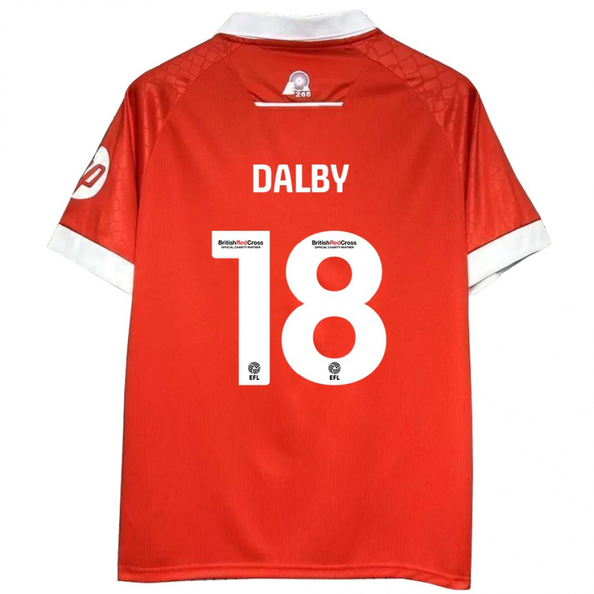 Herren Fußball Sam Dalby #18 Rot Weiß Heimtrikot Trikot 2024/25 T-Shirt Luxemburg