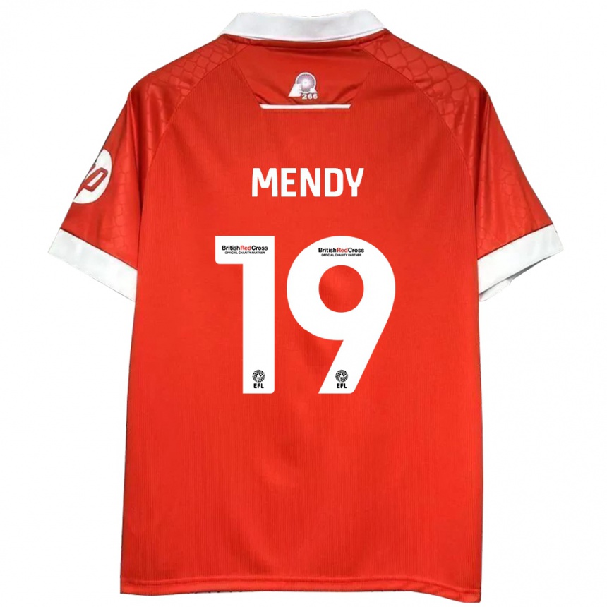 Herren Fußball Jacob Mendy #19 Rot Weiß Heimtrikot Trikot 2024/25 T-Shirt Luxemburg