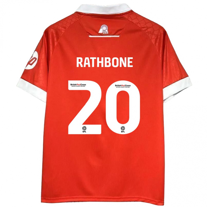 Herren Fußball Ollie Rathbone #20 Rot Weiß Heimtrikot Trikot 2024/25 T-Shirt Luxemburg