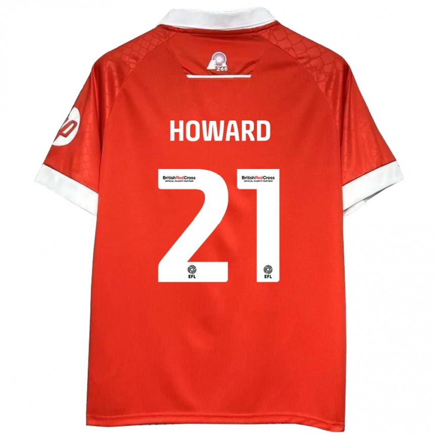 Herren Fußball Mark Howard #21 Rot Weiß Heimtrikot Trikot 2024/25 T-Shirt Luxemburg