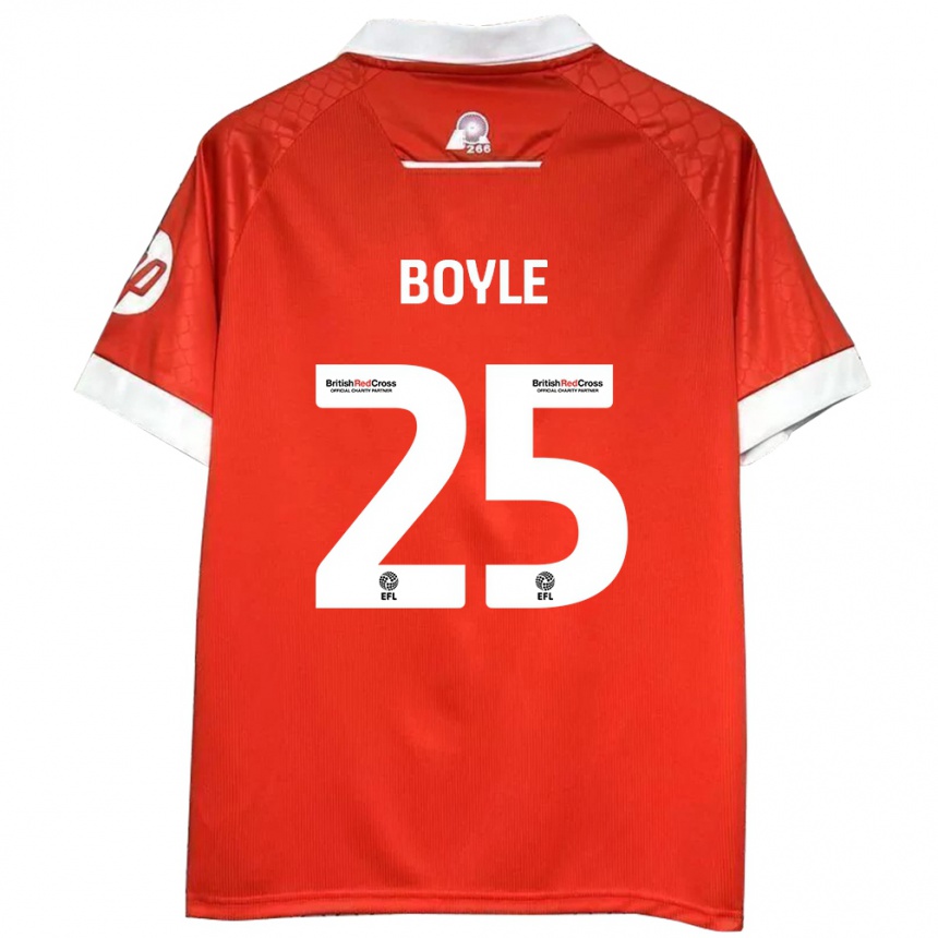 Herren Fußball Will Boyle #25 Rot Weiß Heimtrikot Trikot 2024/25 T-Shirt Luxemburg