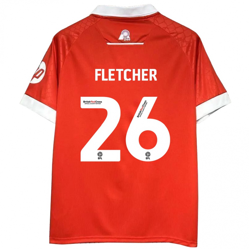 Herren Fußball Steven Fletcher #26 Rot Weiß Heimtrikot Trikot 2024/25 T-Shirt Luxemburg