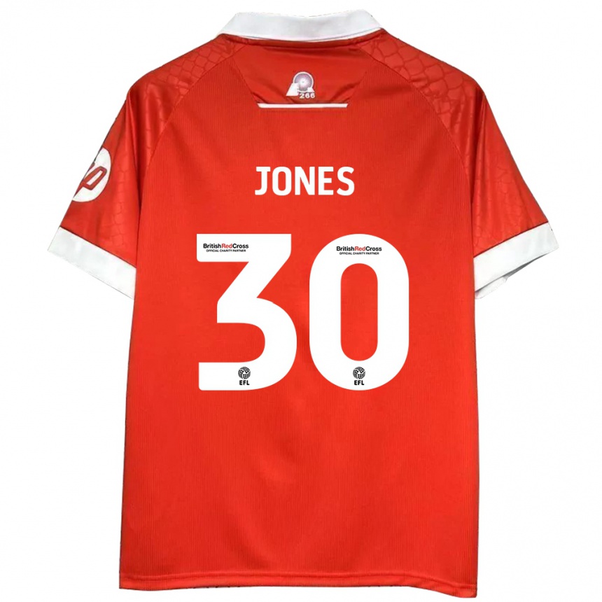 Herren Fußball James Jones #30 Rot Weiß Heimtrikot Trikot 2024/25 T-Shirt Luxemburg