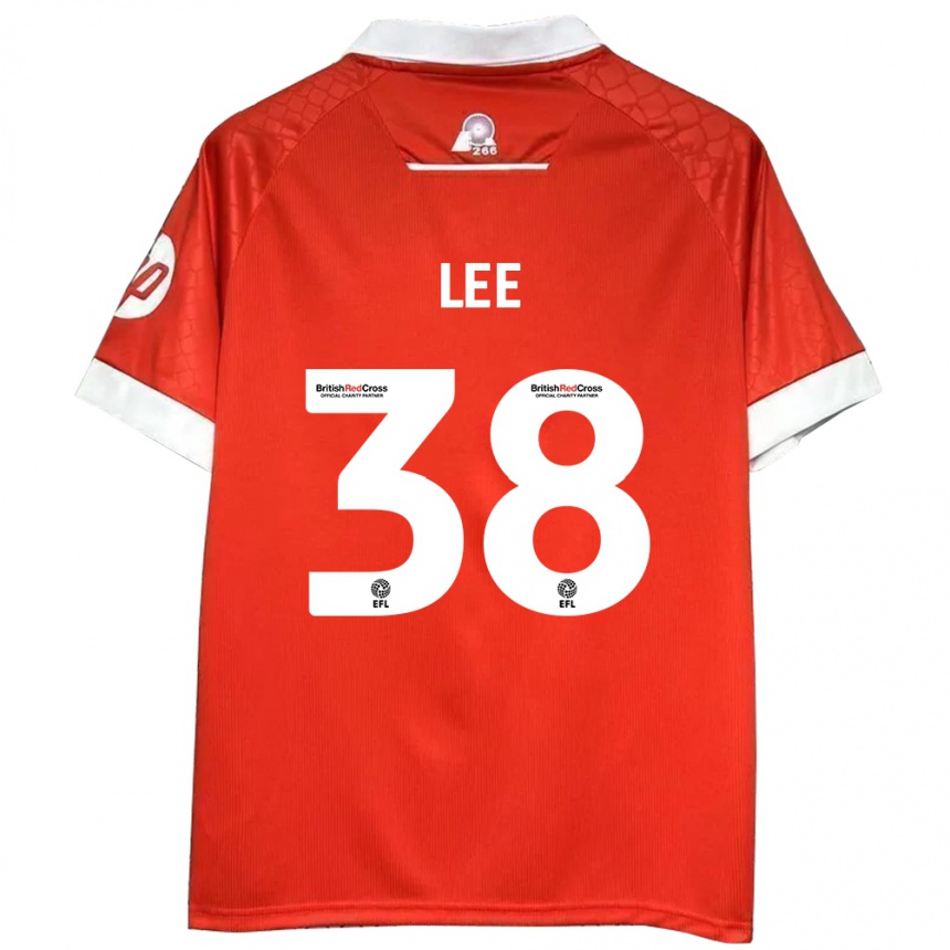 Herren Fußball Elliot Lee #38 Rot Weiß Heimtrikot Trikot 2024/25 T-Shirt Luxemburg