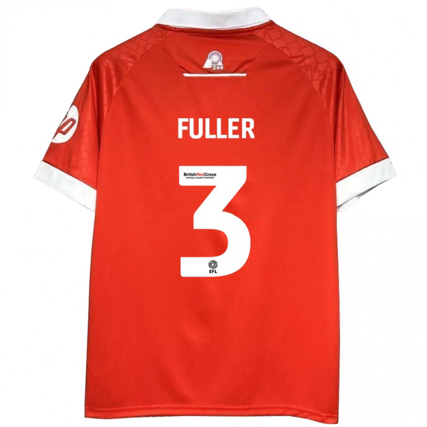 Herren Fußball Olivia Fuller #3 Rot Weiß Heimtrikot Trikot 2024/25 T-Shirt Luxemburg