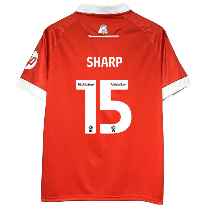 Herren Fußball Katie Sharp #15 Rot Weiß Heimtrikot Trikot 2024/25 T-Shirt Luxemburg