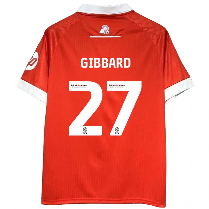 Herren Fußball Mari Gibbard #27 Rot Weiß Heimtrikot Trikot 2024/25 T-Shirt Luxemburg