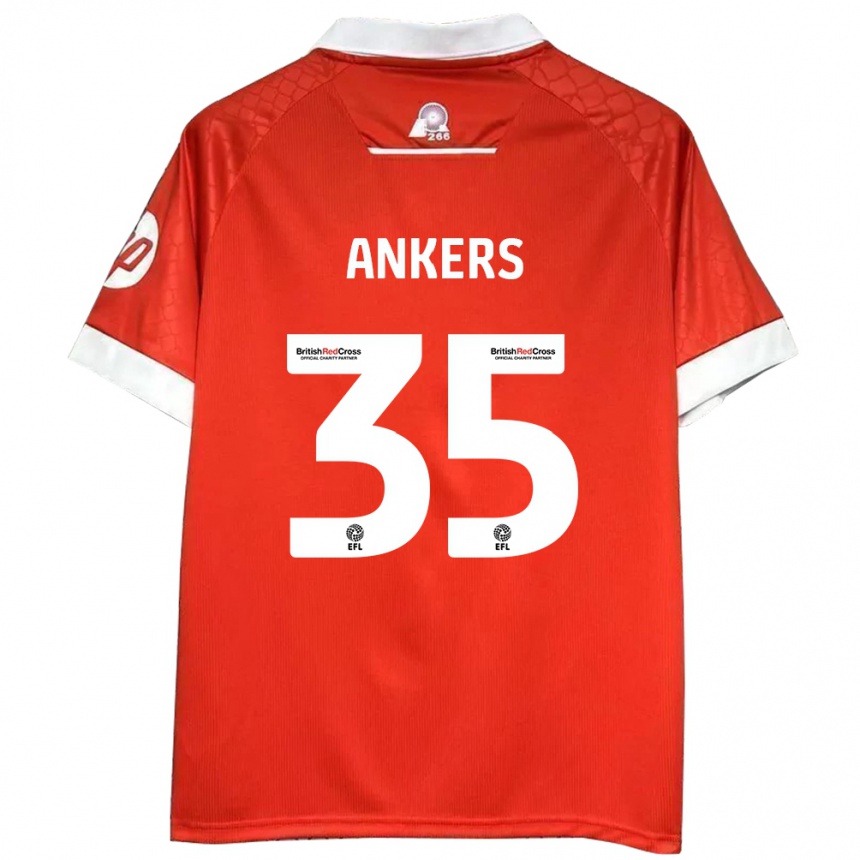 Herren Fußball Chloe Ankers #35 Rot Weiß Heimtrikot Trikot 2024/25 T-Shirt Luxemburg