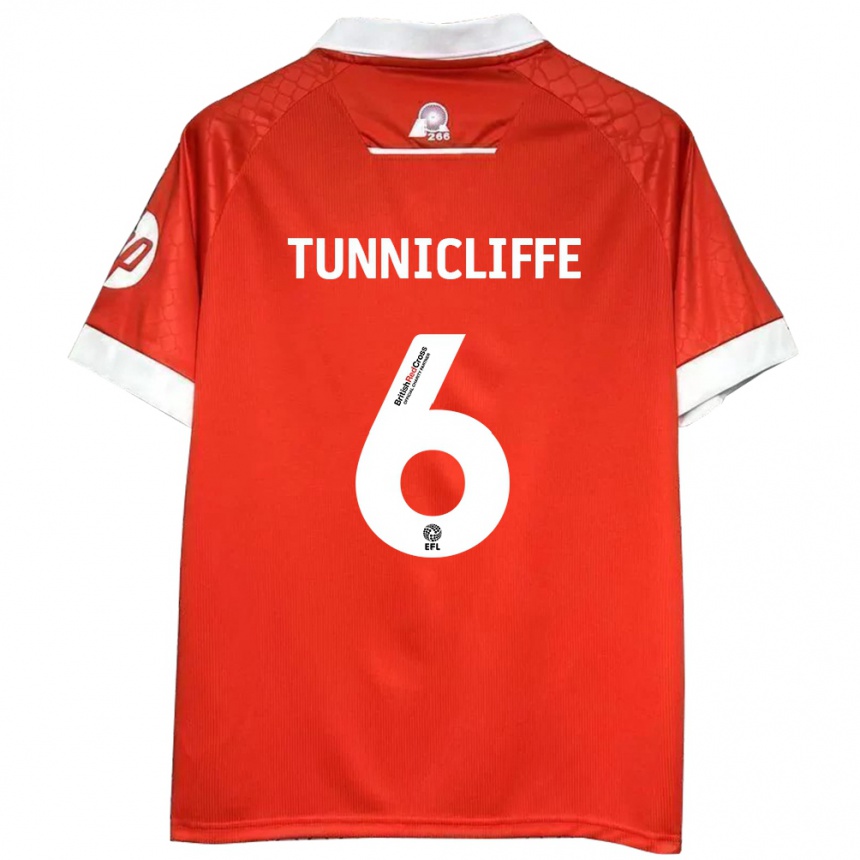 Herren Fußball Jordan Tunnicliffe #6 Rot Weiß Heimtrikot Trikot 2024/25 T-Shirt Luxemburg