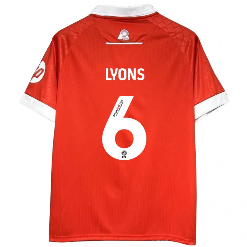 Herren Fußball Lauryn Lyons #6 Rot Weiß Heimtrikot Trikot 2024/25 T-Shirt Luxemburg