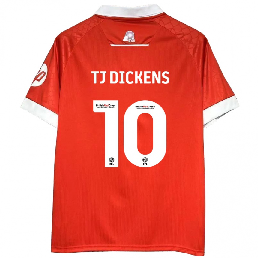 Herren Fußball Tonicha Tj Dickens #10 Rot Weiß Heimtrikot Trikot 2024/25 T-Shirt Luxemburg