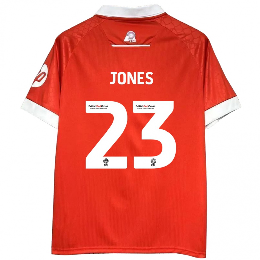 Herren Fußball Ruby Jones #23 Rot Weiß Heimtrikot Trikot 2024/25 T-Shirt Luxemburg