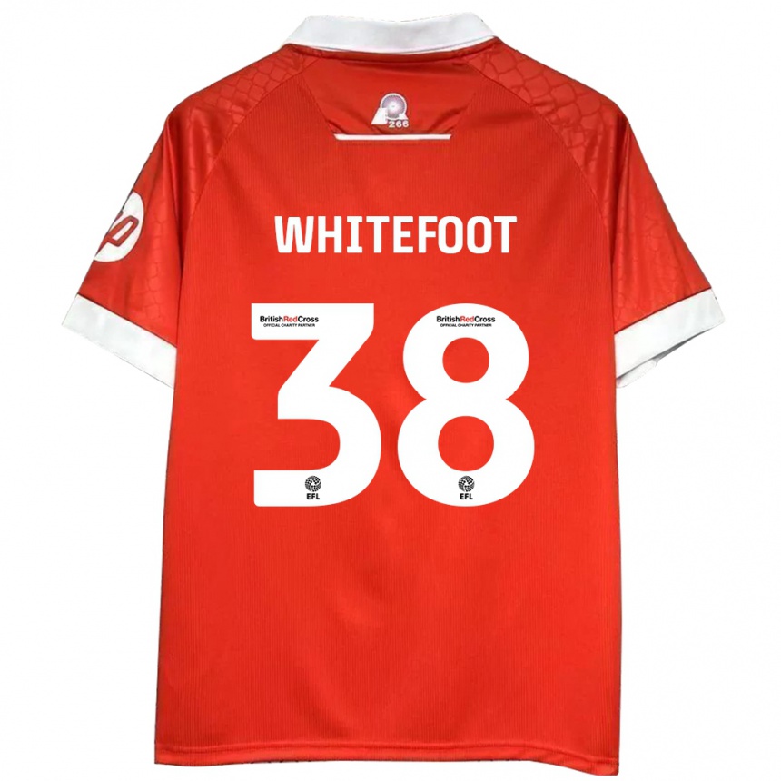 Herren Fußball Lily Whitefoot #38 Rot Weiß Heimtrikot Trikot 2024/25 T-Shirt Luxemburg