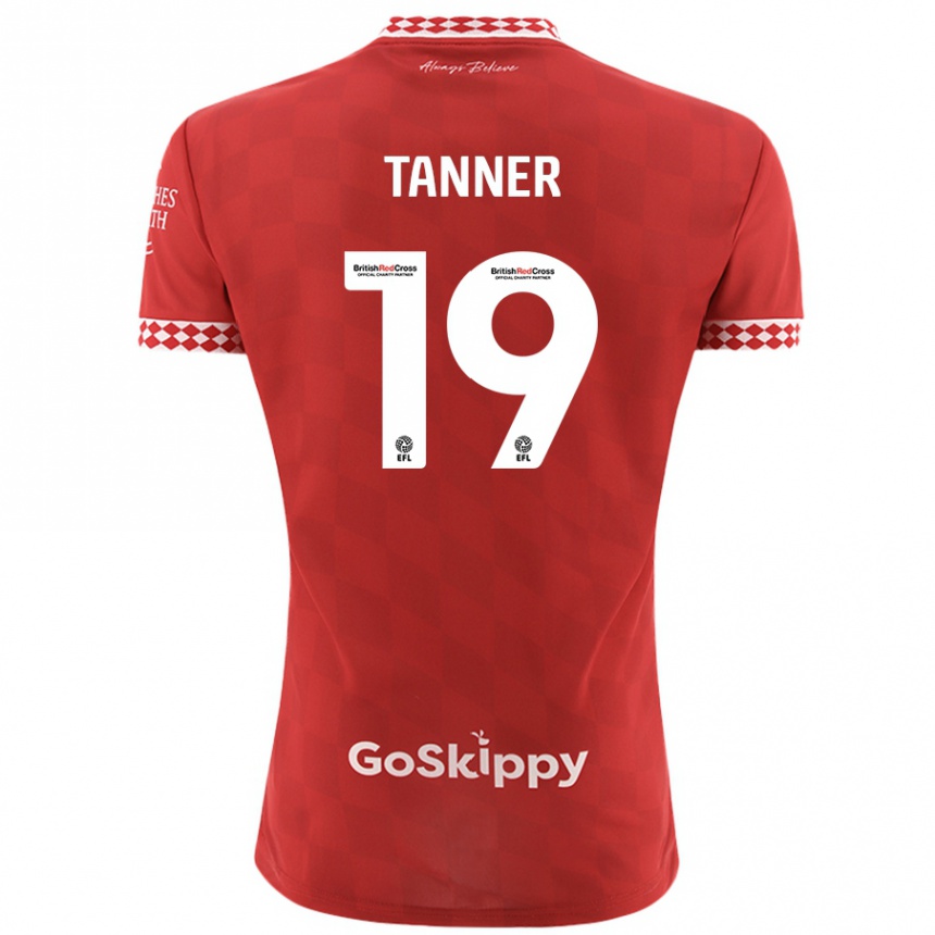 Herren Fußball George Tanner #19 Rot Heimtrikot Trikot 2024/25 T-Shirt Luxemburg