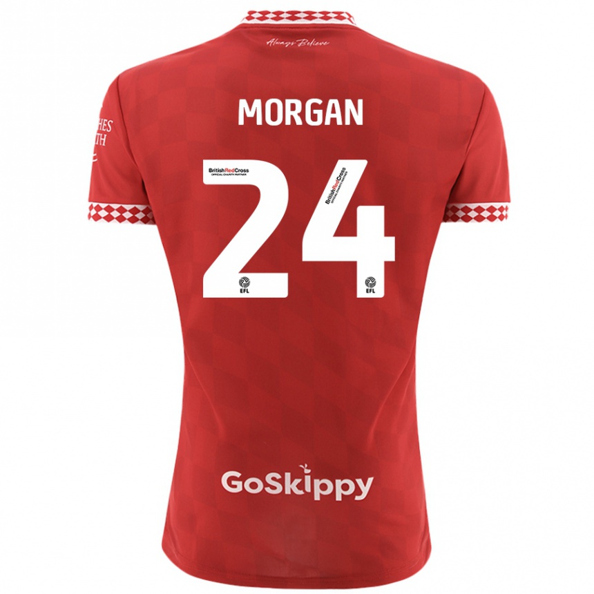 Herren Fußball Ffion Morgan #24 Rot Heimtrikot Trikot 2024/25 T-Shirt Luxemburg