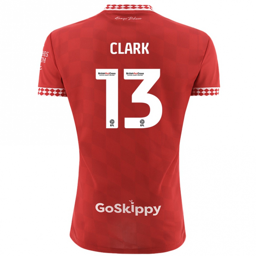 Herren Fußball Olivia Clark #13 Rot Heimtrikot Trikot 2024/25 T-Shirt Luxemburg