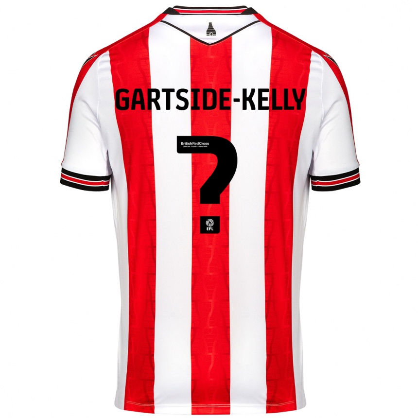 Herren Fußball Gabriel Gartside-Kelly #0 Rot Weiß Heimtrikot Trikot 2024/25 T-Shirt Luxemburg