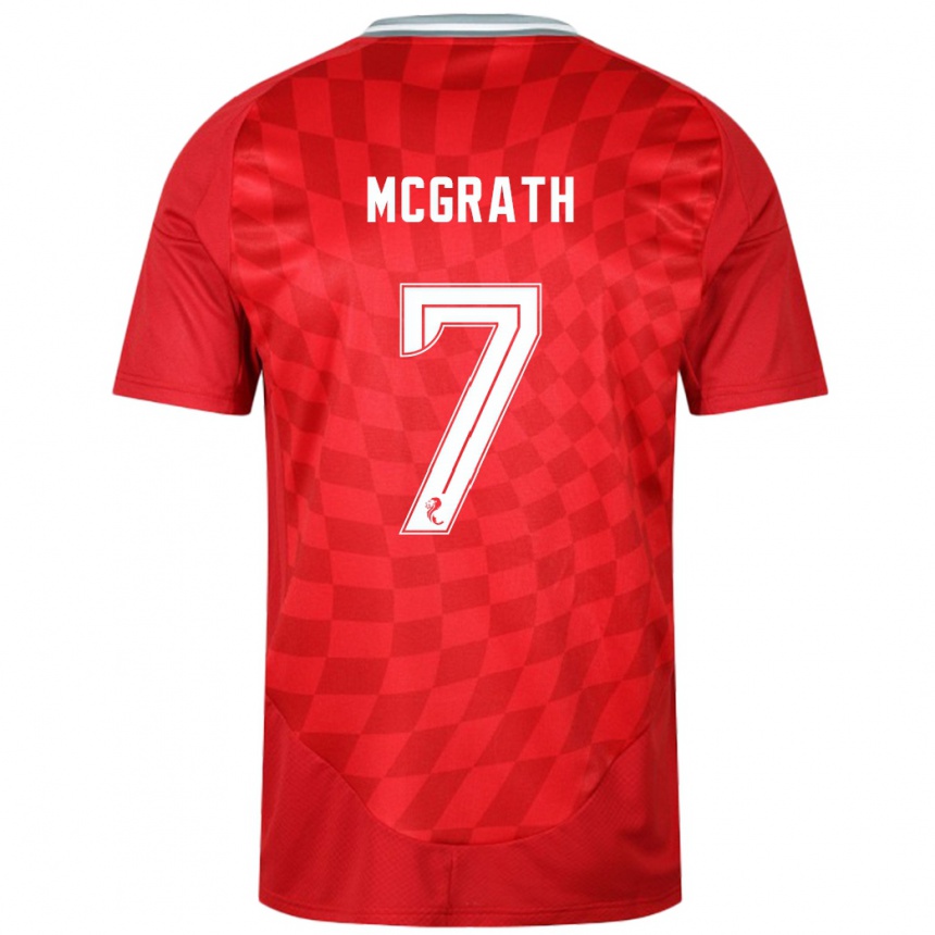 Herren Fußball Jamie Mcgrath #7 Rot Heimtrikot Trikot 2024/25 T-Shirt Luxemburg