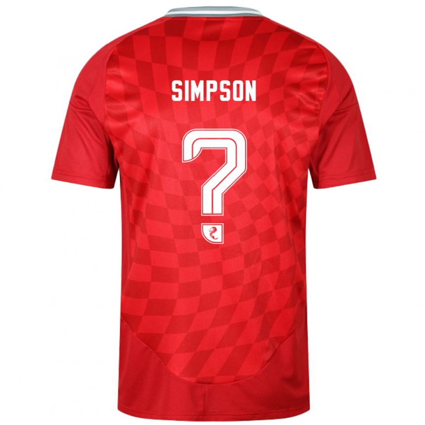 Herren Fußball Theo Simpson #0 Rot Heimtrikot Trikot 2024/25 T-Shirt Luxemburg