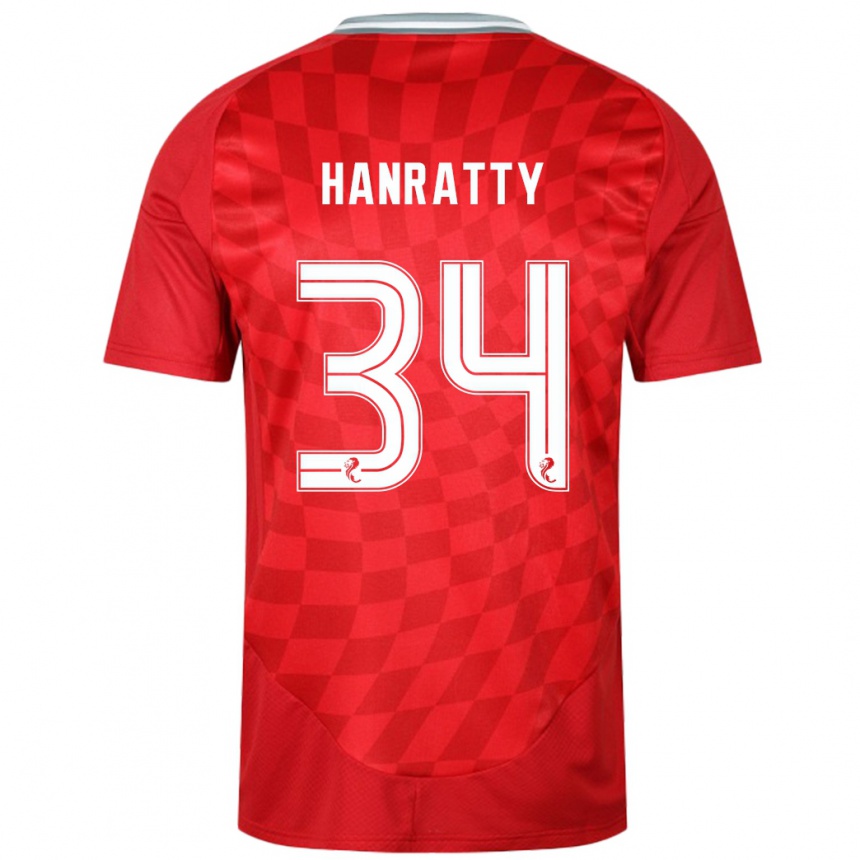 Herren Fußball Kevin Hanratty #34 Rot Heimtrikot Trikot 2024/25 T-Shirt Luxemburg