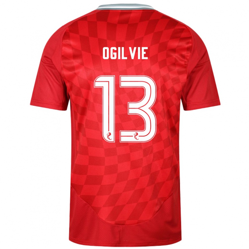 Herren Fußball Francesca Ogilvie #13 Rot Heimtrikot Trikot 2024/25 T-Shirt Luxemburg