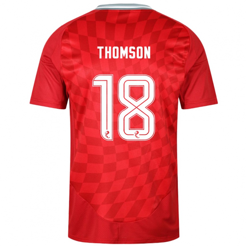 Herren Fußball Eva Thomson #18 Rot Heimtrikot Trikot 2024/25 T-Shirt Luxemburg