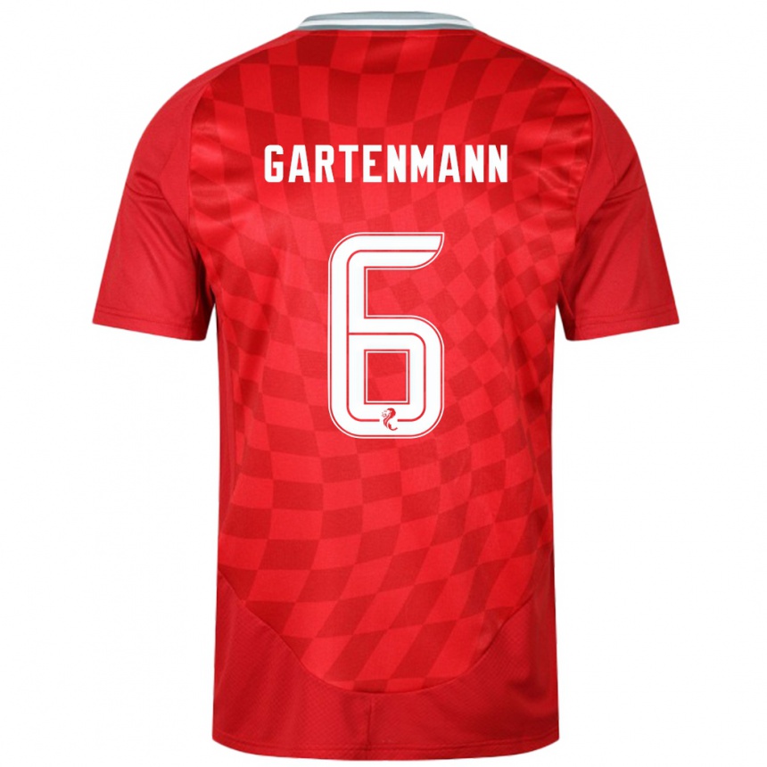 Herren Fußball Stefan Gartenmann #6 Rot Heimtrikot Trikot 2024/25 T-Shirt Luxemburg