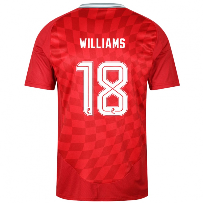 Herren Fußball Rhys Williams #18 Rot Heimtrikot Trikot 2024/25 T-Shirt Luxemburg