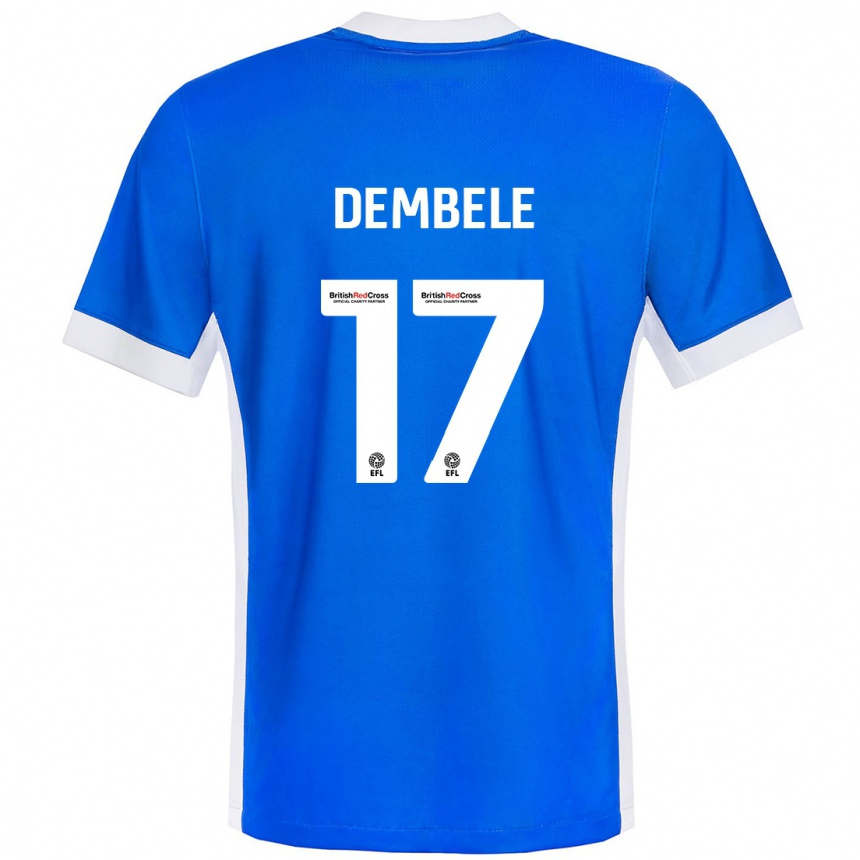 Herren Fußball Siriki Dembélé #17 Blau Weiß Heimtrikot Trikot 2024/25 T-Shirt Luxemburg