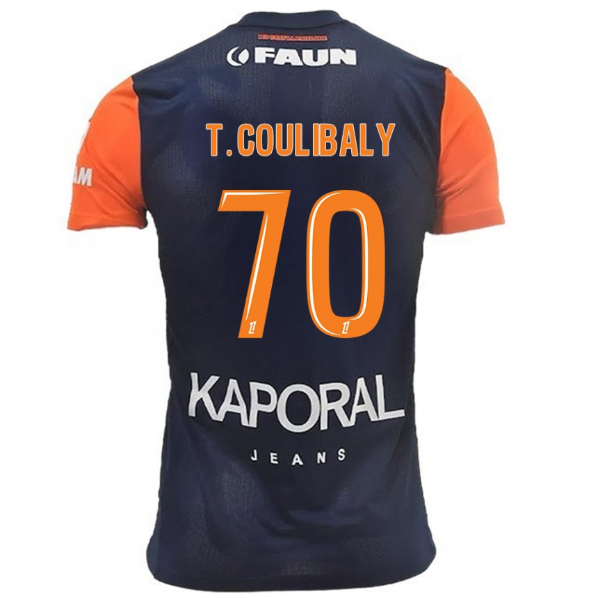 Herren Fußball Tanguy Coulibaly #70 Marineblau Orange Heimtrikot Trikot 2024/25 T-Shirt Luxemburg