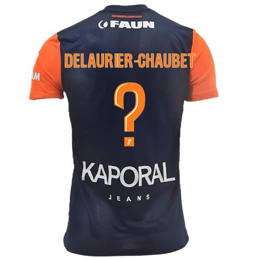 Herren Fußball Tom Delaurier-Chaubet #0 Marineblau Orange Heimtrikot Trikot 2024/25 T-Shirt Luxemburg