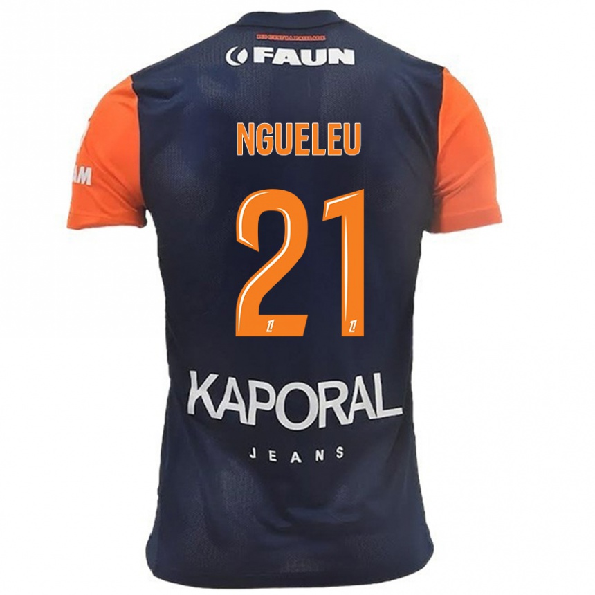 Herren Fußball Nina Ngueleu #21 Marineblau Orange Heimtrikot Trikot 2024/25 T-Shirt Luxemburg