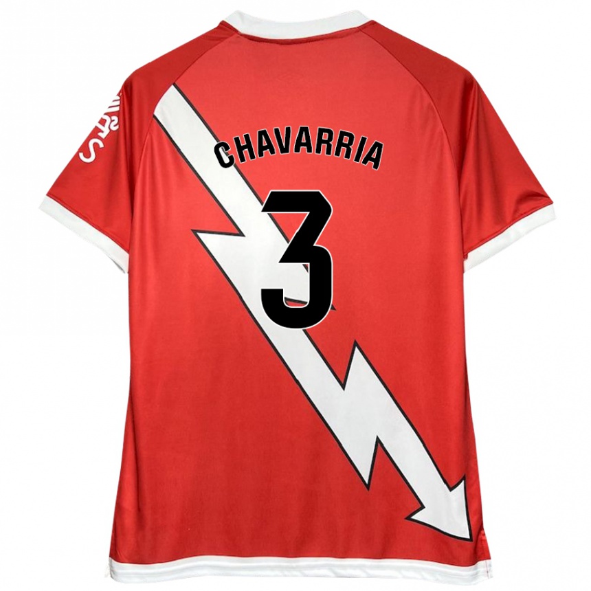 Herren Fußball Pep Chavarría #3 Weiß Rot Heimtrikot Trikot 2024/25 T-Shirt Luxemburg