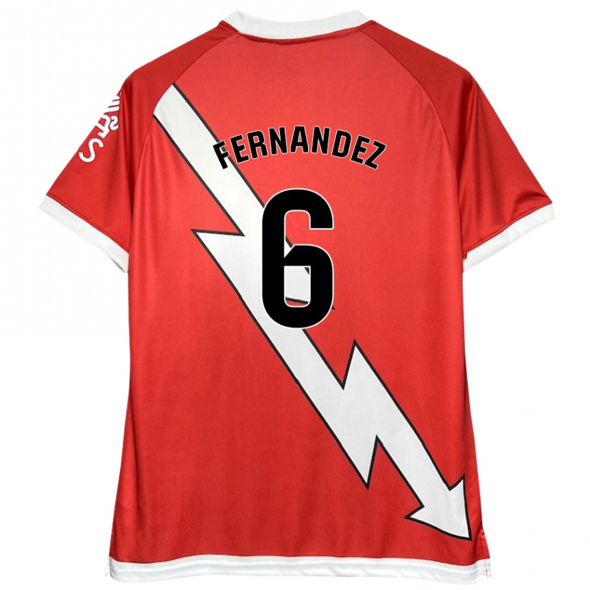 Herren Fußball Paula Fernández #6 Weiß Rot Heimtrikot Trikot 2024/25 T-Shirt Luxemburg