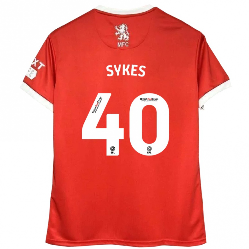 Herren Fußball Cain Sykes #40 Rot Weiß Heimtrikot Trikot 2024/25 T-Shirt Luxemburg